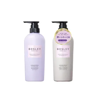 【Bosley】黑髮洗髮精400ml+黑髮潤護乳400ml(受損黑髮潤護)