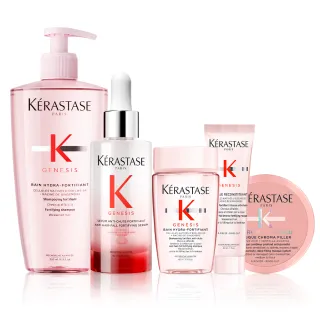 【KERASTASE 巴黎卡詩】粉漾芯生大容量調理組(髮浴500ml+頭皮精華90ml)