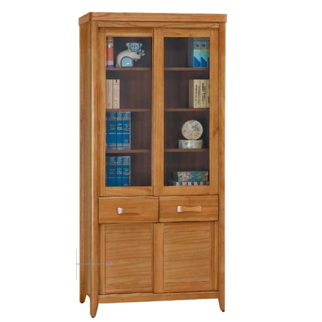 AS 雅司設計 AS雅司-門淇2.6尺下抽玻門書櫃-80.8