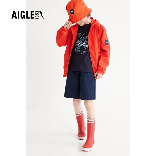 AIGLE 童 防風連帽外套AG-56006A010 紅色(童裝 童外套 防風外套)