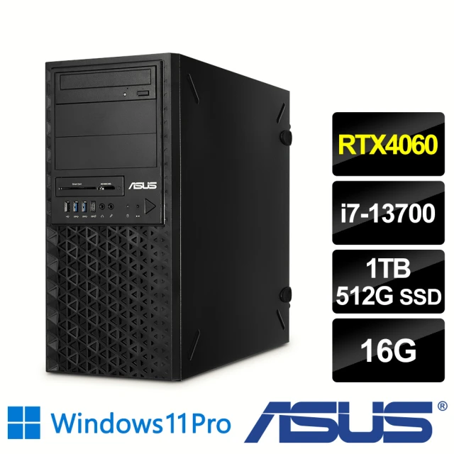 ASUS 華碩 i7 RTX4060十六核繪圖工作站(繪圖先鋒/i7-13700/16G/1TB HDD+512G SSD/RTX4060-8G/550W/W11P)