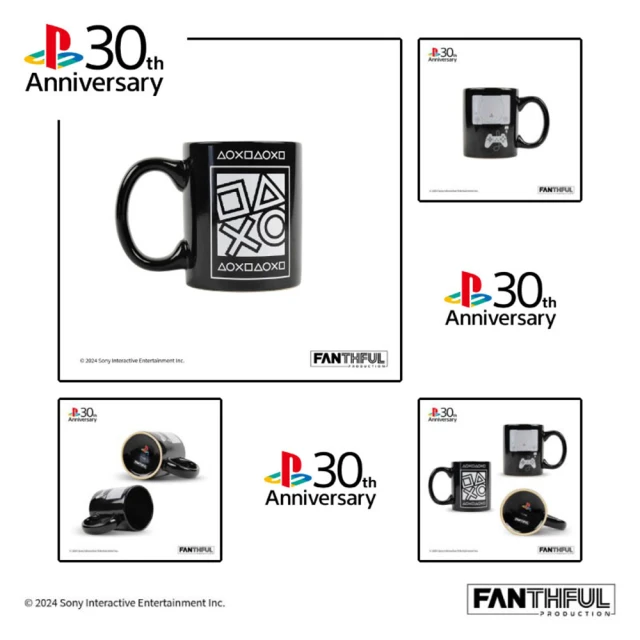 SONY 索尼 預購25年3月暫定★FANTHFUL × PlayStation 30周年紀念 馬克杯(週邊 陶瓷杯)