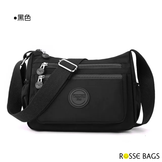 【Rosse Bags】輕便休閒防潑水單肩背包 斜背包(防水包 粉色 / 灰色 / 藍灰色 / 綠色 / 黑色)