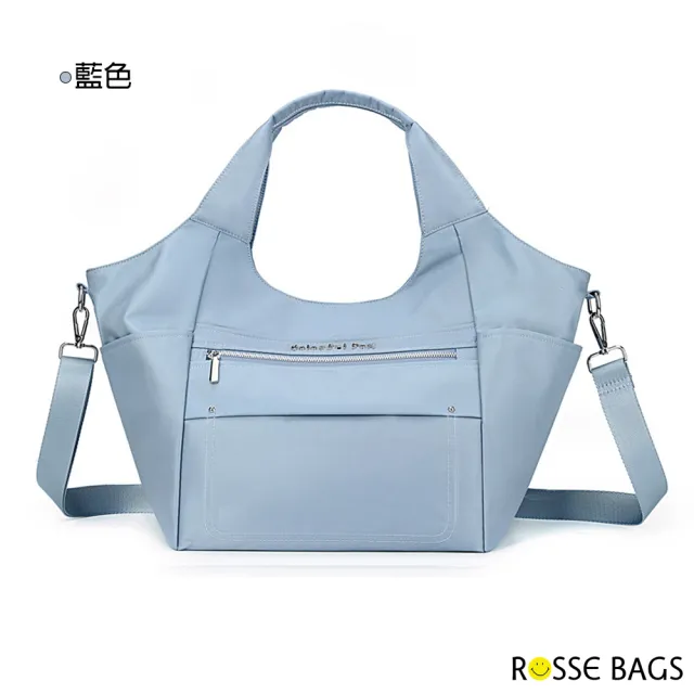 【Rosse Bags】時尚通勤防潑水大容量手提包 肩背包 斜背包(防水包 粉色 / 杏色 / 藍色 / 棕色 / 黑色)