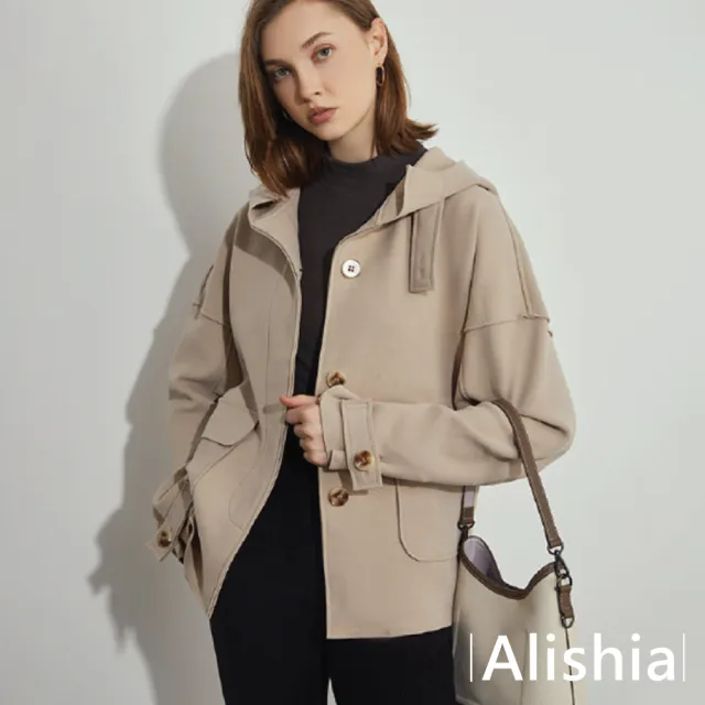 【Alishia】秋冬防風發熱排濕連帽風衣 S-XL(黑 / 杏 / 灰 / 棕 / 藍 / 玫紅)