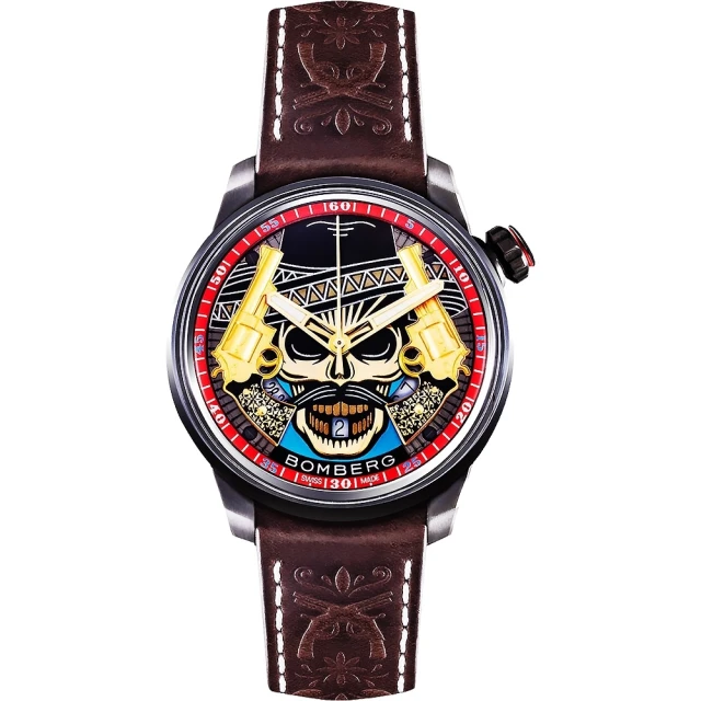 BOMBERG BB-01 系列雙槍骷髏自動大三針腕錶-43mm(CT43APBA.29-1.11)