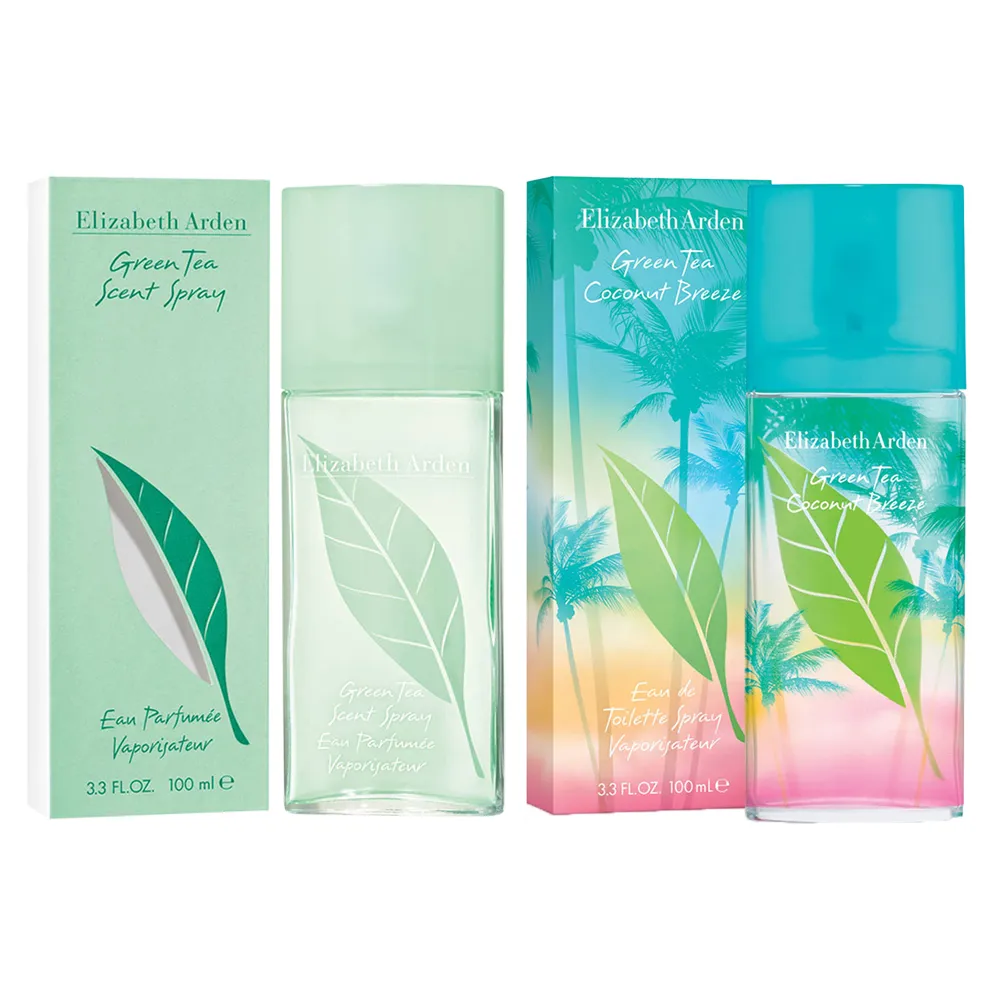 【Elizabeth Arden 伊麗莎白雅頓】經典綠茶淡香水100ML+綠茶微風椰影淡香水100ML 組合(專櫃公司貨)
