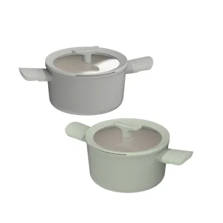 【BergHOFF 貝高福】Balance陶瓷塗層不沾鍋雙耳含蓋湯鍋20cm(BHBL-W20)
