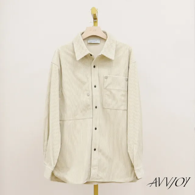 【AVVJOY 艾薇卓爾】解構口袋米色襯衫(上衣 長袖 襯衫 女襯衫 襯衫長版 寬鬆襯衫 長袖襯衫 G52326-2090)