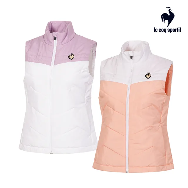 【LE COQ SPORTIF 公雞】防潑水休閒基礎鋪棉背心 男女款-4色-LWU61792_LWU62792