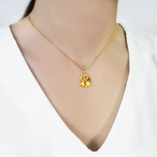 【Just Gold 鎮金店】Kitty & Daniel 浪漫約定 黃金吊墜(不含鍊)