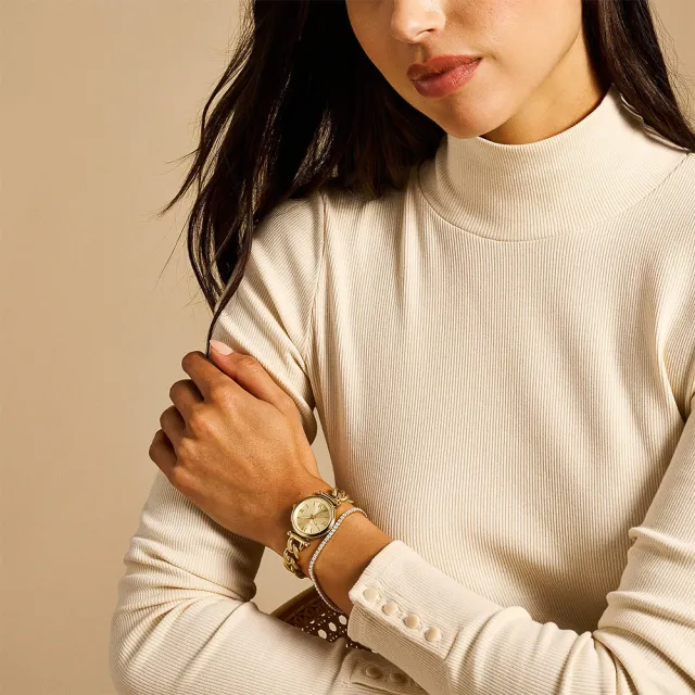 【FOSSIL】Carlie 女錶 手錶手鍊禮盒套組 母親節 送禮 禮物(ES5387SET)