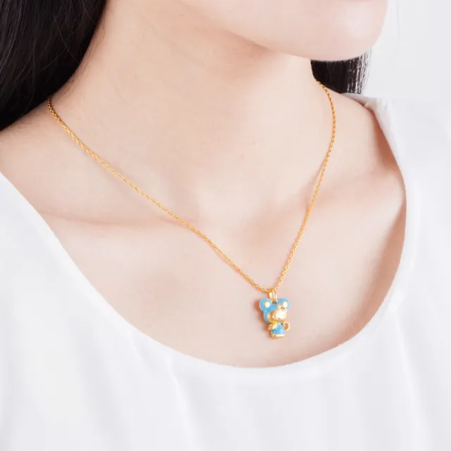 【Just Gold 鎮金店】Hello Kitty 十二生肖-百變Cutie-鼠 黃金吊墜(不含鍊)