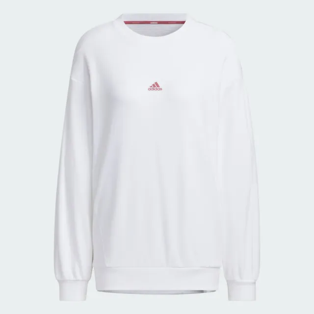 【adidas 愛迪達】運動 休閒 大學T 衛衣 女上衣 WORD FT CREW(JG8174)
