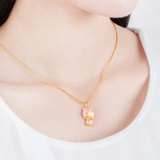 【Just Gold 鎮金店】Hello Kitty 十二生肖-百變Cutie-豬 黃金吊墜(不含鍊)