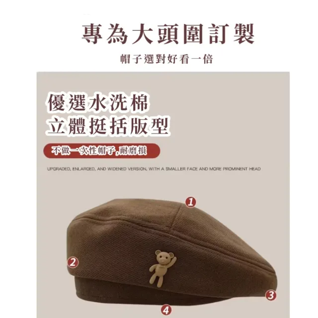 韓版秋冬小熊針織貝雷帽(毛呢保暖 貝蕾帽 畫家帽 報童帽 針織帽 八角帽 時尚穿搭配件)