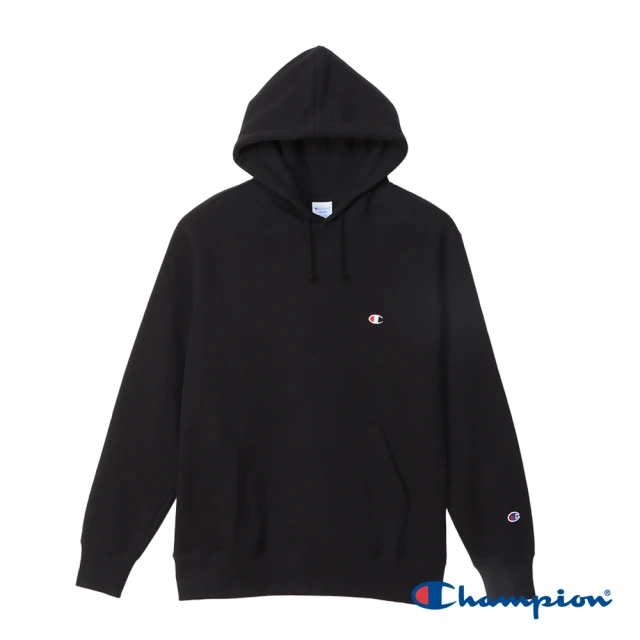 Champion 官方直營-BASIC 經典刺繡C標棉質長袖連帽TEE/休閒TEE-男(3色可選)