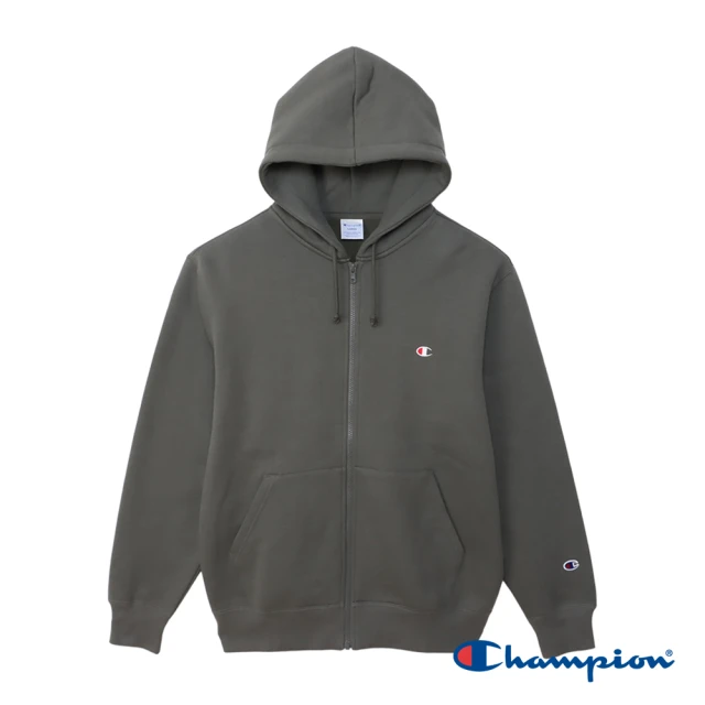 Champion 官方直營-BASIC 經典刺繡C標拉絨拉鍊連帽外套/休閒外套-男(2色可選)