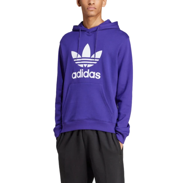 adidas 愛迪達 圓領長袖T恤 運動 休閒 TREFOIL HOODY 男 - IZ2362