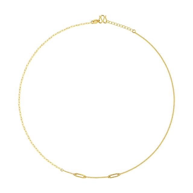 【Just Gold 鎮金店】輕奢 幾何 黃金項鍊