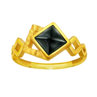 【Just Gold 鎮金店】幾何魅力 黃金戒指