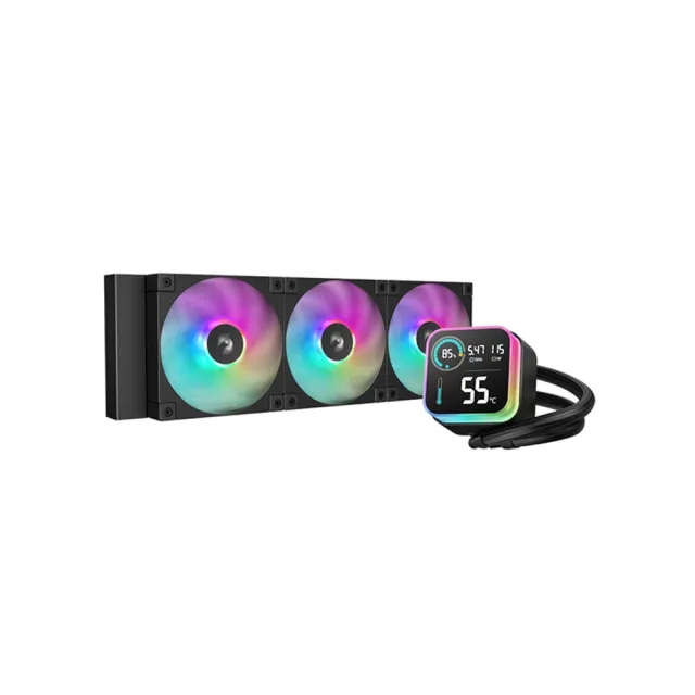 【DeepCool】九州風神 LQ360 CPU一體式360水冷散熱器(黑色/數位顯示)