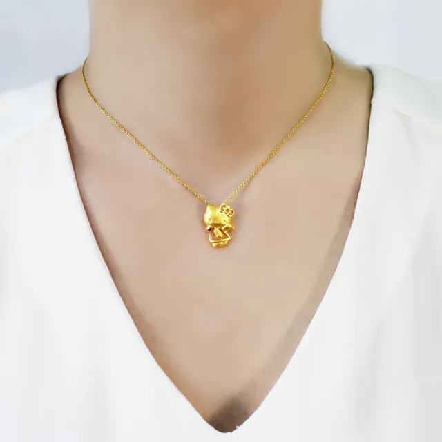 【Just Gold 鎮金店】Hello Kitty 少女情懷 黃金吊墜(不含鍊)