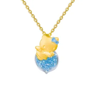 【Just Gold 鎮金店】粉藍天使Hello Kitty 黃金墜子(不含鍊)