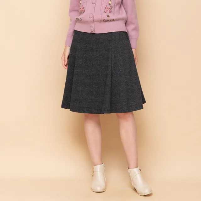 【perng yuh 芃諭名品】活力知感 毛料 格紋 六片裙(2024 AW Collection|3C秋冬新品上市)