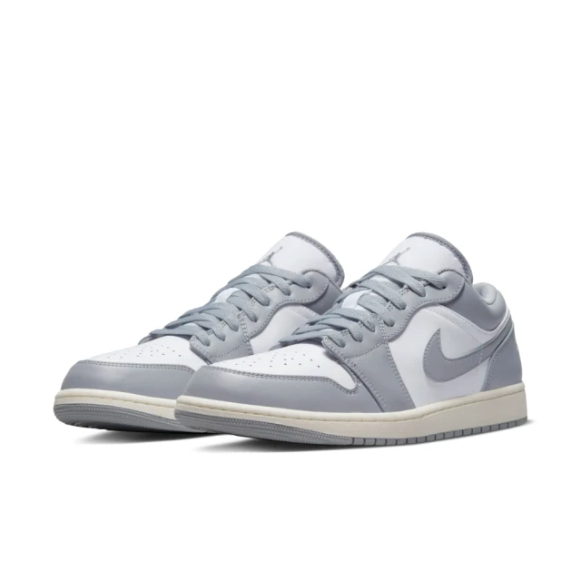 NIKE 耐吉 籃球鞋 男鞋 運動鞋 包覆 緩震 AIR JORDAN 1 LOW 灰白 553558-053