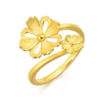 【點睛品】幸福格桑花 黃金戒指_計價黃金(港圍13)