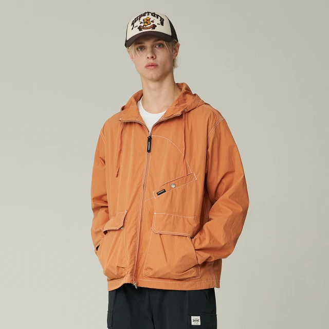 Superdry 韓版 中性款 男女適穿 防風外套 長袖外套 Essential Wind Breaker(橘)