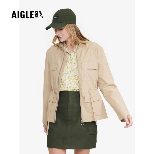 AIGLE 女 休閒外套AG-FAU61A150 卡其(女外套 休閒外套 工裝外套)