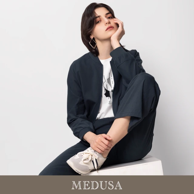 MEDUSA 曼度莎 現貨-藍綠切接抽繩夾克外套（M-XL）｜女外套 女運動外套 女夾克(501-7180A)