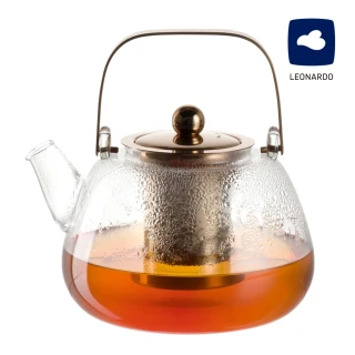 【LEONARDO 里歐】TE PER TE 金屬柄茶水壺1.2L(溫熱壺/泡茶具/品茶/玻璃壺)