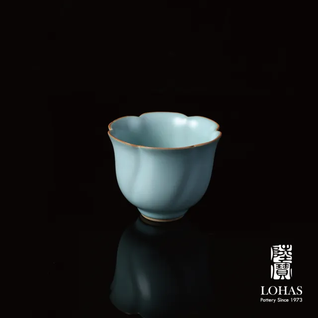 【LohasPottery 陸寶】宋式八雅杯-雅荷映日/梅香如故/清蓮香遠/芳華綻放 汝窯天青色(宋代美學)