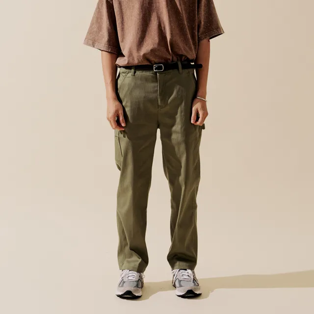 【plain-me】男女款 吸濕排汗直筒畫家長褲 PLN1803-232(黑 灰 卡其 寬褲 褲子 長褲 休閒褲)