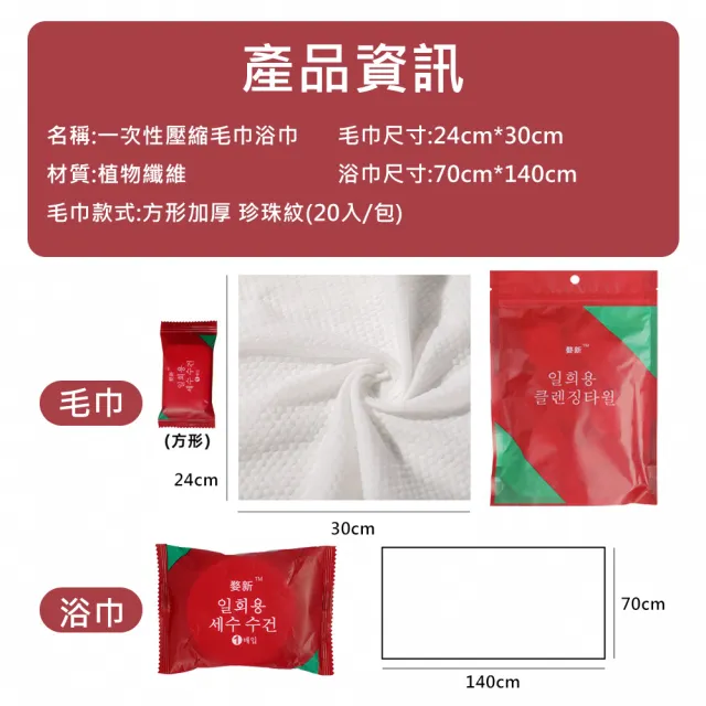 一次性壓縮浴巾-5條(一次性毛巾 洗臉巾 攜帶式毛巾 拋棄式洗臉巾 拋棄式毛巾)