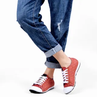 【PUHU 彪琥】玩色休閒鞋-女款紅(100%MIT 日常穿搭)