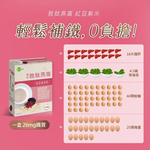 【金大心】專利胜肽燕窩紅豆紫米飲(10入X2盒)