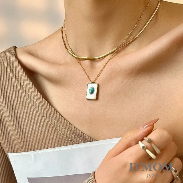 【DMOM】簡約扁鏈條疊戴蛇骨鏈(粗款)