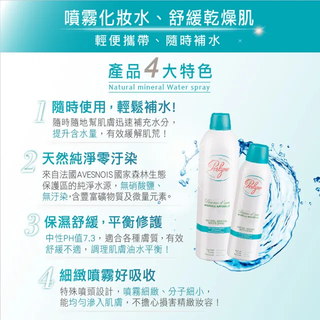 【Perlyne 沛麗泉】舒活身體保濕礦泉噴霧400ml(曬後舒緩 鎮定修復 定妝化妝水 敏感肌)