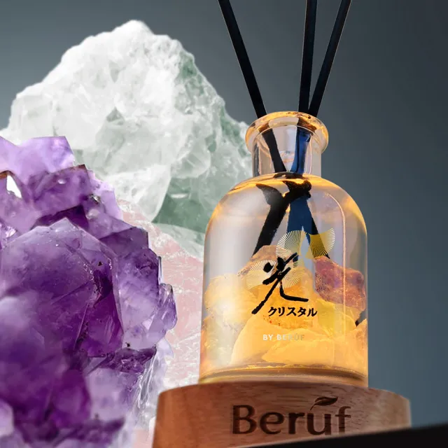 【Beruf 百芙】福順水晶香氛光瓶|全彩水晶 x 栗木白茶(擴香水晶 水晶燈 香薰機 擴香 )