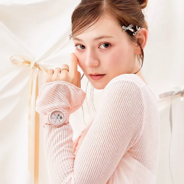 【CASIO 卡西歐】BABY-G 迷人緞帶 蝴蝶結 古靈精怪雙顯錶-粉(BGA-290RA-4A)