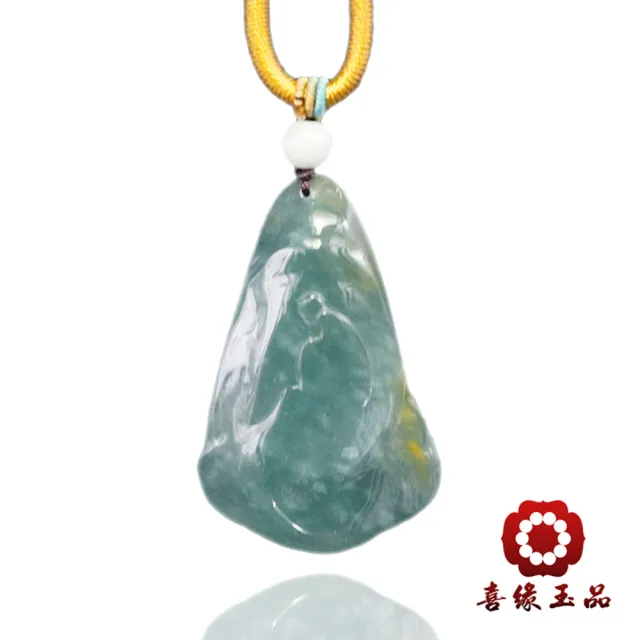 【喜緣玉品】天然翡翠A貨 冰透悟道 遇貴人 玉珮-僅此一品(開運風水)(直)