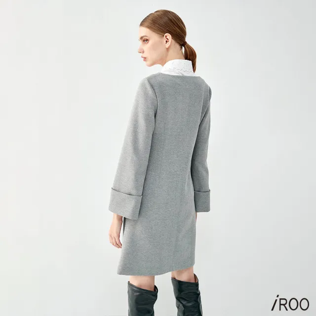 【iROO】活動刺繡領片短洋裝