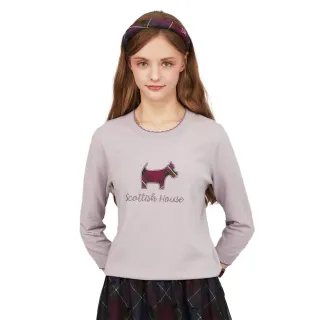 【SCOTTISH HOUSE】貼布繡格狗七分袖線衫-藍/紫CHUB1415