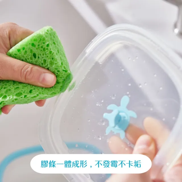 【仁舟淨塑】小海龜矽密保鮮盒600ml_圓形綠(可微波烤箱烘乾/便當盒/冷凍保鮮/密封盒)
