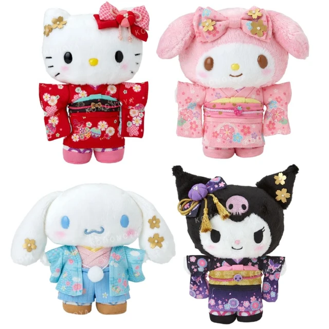 小禮堂 Sanrio 三麗鷗 絨毛玩偶娃娃 - 和服款 Kitty 美樂蒂 大耳狗 酷洛米(平輸品)