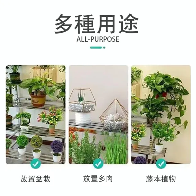 【艾嘉圖】陽臺落地式花盆架 防鏽防腐不鏽鋼花架 花盆架(展示架 置物架 庭院多肉架子 兩層100CM)